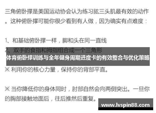 体育俯卧撑训练与全年健身周期进度卡的有效整合与优化策略